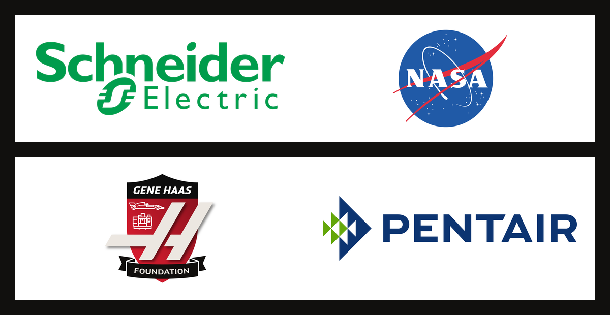 Byte Force sponsors: Schneider Electric, NASA, Gene Haas Foundation, and Pentair